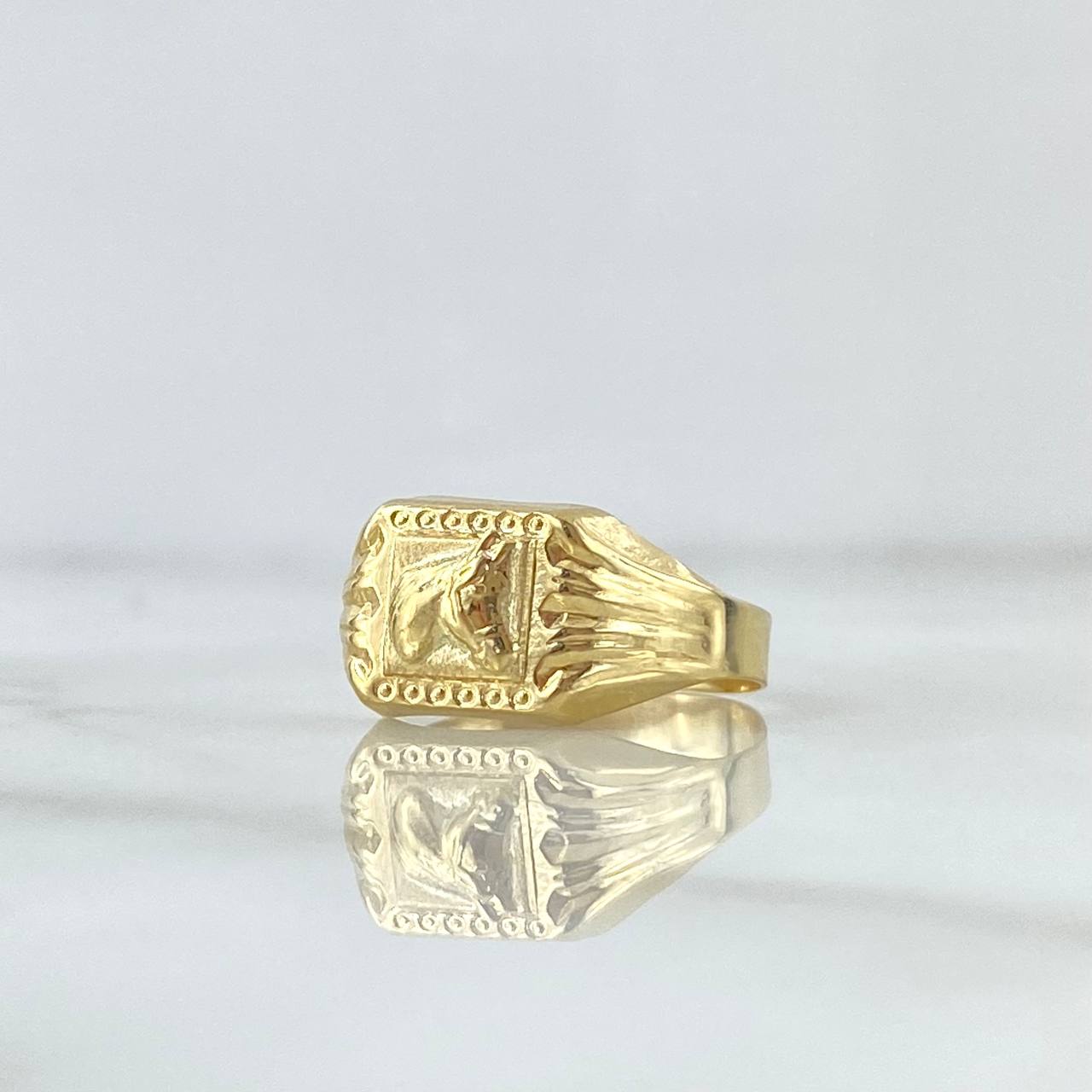 Anillo Sello Caballo 1.3gr / T6 1/2 / Oro Amarillo 18K