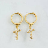 Candongas Cruz 2.7gr / 2.7cm / Oro Amarillo 18K ©