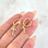 Candongas Cruz 2.95gr / 3cm / Oro Amarillo 18K
