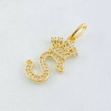 Dije Corona Letra S 1.75gr / 2.6cm / Oro Amarillo 18K *