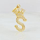 Dije Corona Letra S 1.8gr / 2.6cm / Oro Amarillo 18K ©