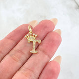 Dije Corona Letra T 1.7gr / 2.6cm / Oro Amarillo 18K ©