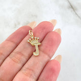 Dije Corona Letra J 1.4gr / 2.6cm / Oro Amarillo 18K ©