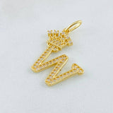 Dije Corona Letra W 2.25g / 2.6cm Oro Amarillo 18K