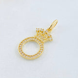 Dije Corona Letra O 1.8g / 2.6cm Oro Amarillo 18K