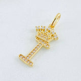 Dije Corona Letra I 1.6gr / 2.6cm / Oro Amarillo 18K *