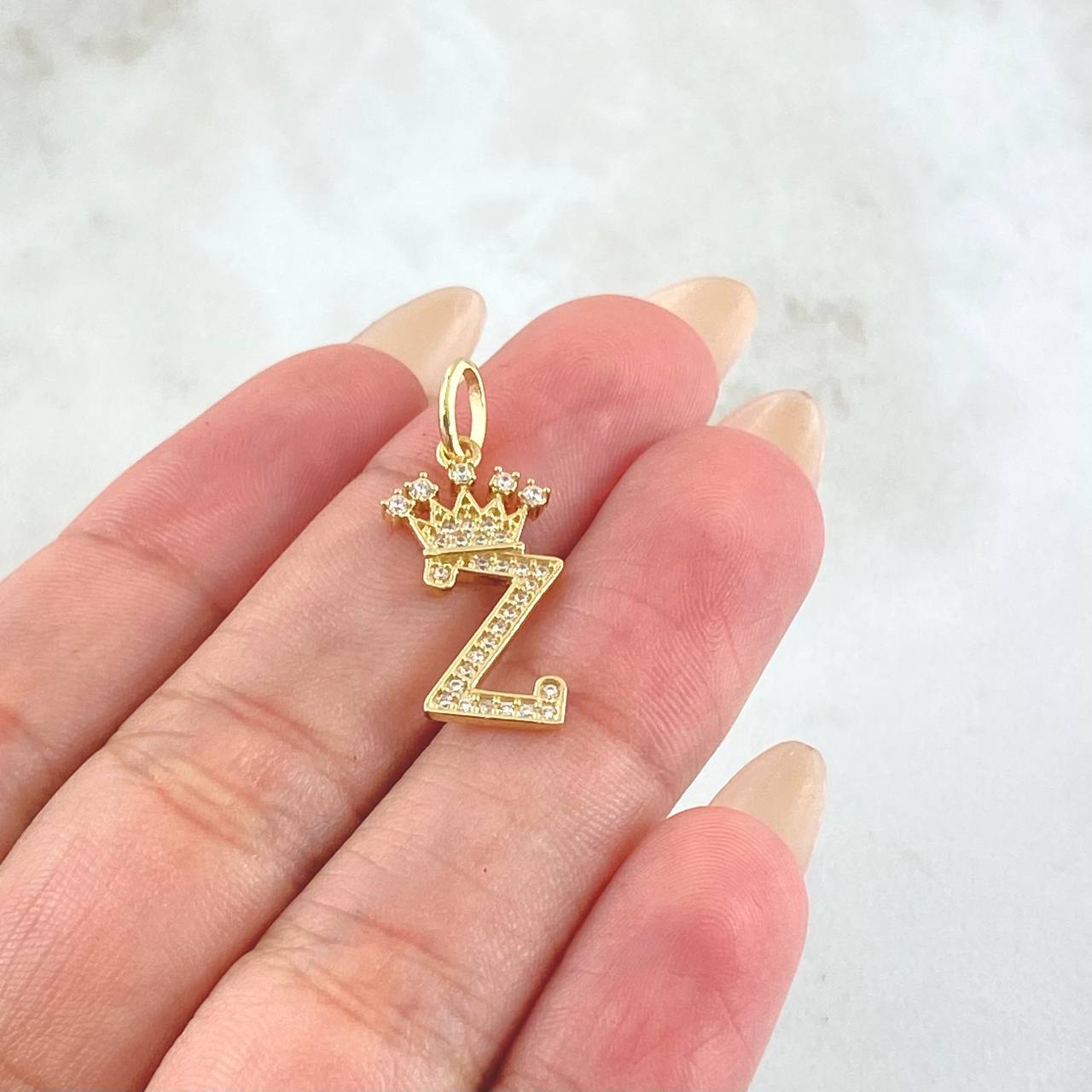 Dije Corona Letra Z 1.6gr / 2.6cm / Oro Amarillo 18K *