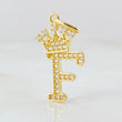 Dije Letra F Corona 1.3gr / 2.5cm / Circones Blancos Oro Amarillo 18K
