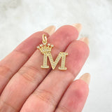 Dije Corona Letra M 2.4gr / 2.5cm / Oro Amarillo 18K