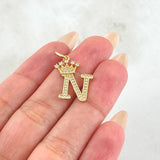 Dije Corona Letra N 2gr / 2.5cm / Oro Amarillo 18K