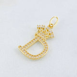 Dije Corona Letra D 1.8gr / 2.5cm / Oro Amarillo 18K