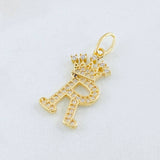 Dije Corona Letra R 1.9gr / 2.5cm / Oro Amarillo 18K
