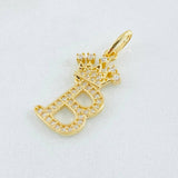 Dije Corona Letra B 1.9gr / 2.5cm / Oro Amarillo 18K