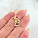 Dije Corona Letra B 1.9gr / 2.5cm / Oro Amarillo 18K