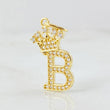 Dije Letra B Corona 1.65gr / 2.6cm / Circones Blancos Oro Amarillo