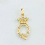 Dije Corona Letra Q 2 g / 2.8 cm Oro Amarillo 18K