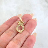Dije Corona Letra Q 1.85gr / 2.5cm / Oro Amarillo 18K