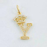 Dije Letra Y Corona 1.6gr / 2.7cm / Oro Amarillo 18K *