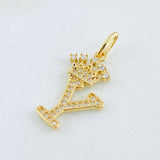 Dije Letra Y Corona 1.6gr / 2.7cm / Oro Amarillo 18K *