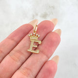 Dije Corona Letra E 1.7gr / 2.5cm / Oro Amarillo 18K