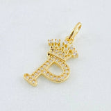 Dije Corona Letra P 1.8gr / 2.5cm / Oro Amarillo 18K