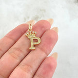 Dije Corona Letra P 1.8gr / 2.5cm / Oro Amarillo 18K