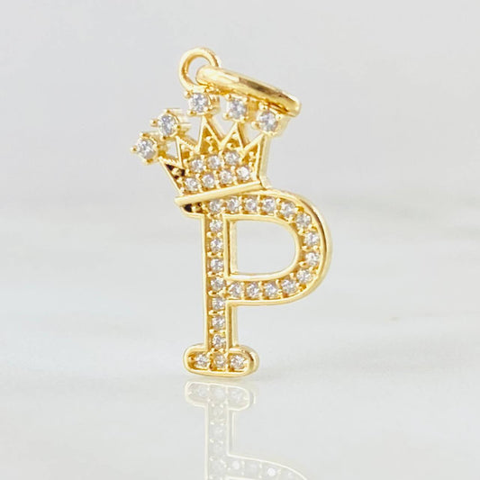 Dije Corona Letra P 1.8gr / 2.5cm / Oro Amarillo 18K