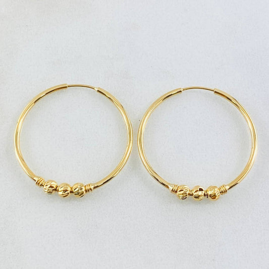 Candongas Trio 1.6gr / 2.5cm / Oro Amarillo 18K