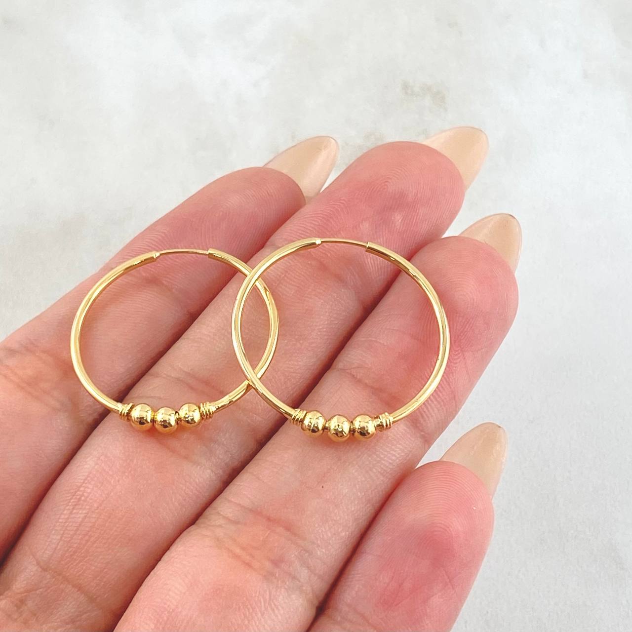 Candongas Trio 1.75gr / 2.5cm / Oro Amarillo 18K