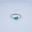 Anillo Duo Esmeraldas 1.35gr / T7 1/4 / Oro Blanco 18K &