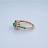 Anillo Esmeraldas 3.85gr / T6 1/4 / / Dos Oros Amarillo Blanco 18K &