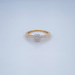 Anillo Corazon Tupido Diamantes   2.2gr / T6 / Dos Oros Amarillo Blanco 18K &