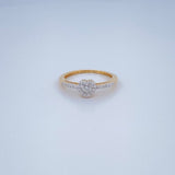 Anillo Corazon Tupido Diamantes   2.2gr / T6 / Dos Oros Amarillo Blanco 18K &