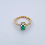 Anillo Mia Esmeralda 2.6gr / T6 3/4 / / Dos Oros Amarillo Blanco 18K &