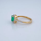 Anillo Mia Esmeralda 2.6gr / T6 3/4 / / Dos Oros Amarillo Blanco 18K &