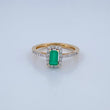 Anillo Mia Esmeralda 2.6gr / T6 3/4 / / Dos Oros Amarillo Blanco 18K &