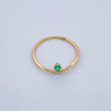 Anillo Gota Esmeralda 0.95gr / T6 1/2 / Oro Amarillo 18K &