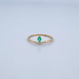 Anillo Gota Esmeralda 0.95gr / T6 1/2 / Oro Amarillo 18K &