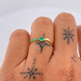 Anillo Stefy Esmeraldas 1.3gr / T6 3/4 / Oro Amarillo 18K &