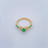 Anillo Solitario Moño Esmeraldas 2.75gr / T7 3/4 / Oro Amarillo 18K &