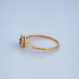 Anillo Corazon Esmeraldas 1.6gr / T7 3/4 /  Dos Oros Amarillo Blanco  18K $