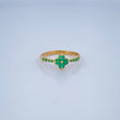 Anillo Floral Esmeraldas 1.95gr / T8 / Oro Amarillo 18K &