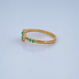 Anillo Floral Esmeraldas 1.65gr / T6 / Oro Amarillo 18K &