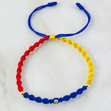 Pulsera Tricolor Bolas Estilo 6° 0.15gr / Oro Amarillo 18K *