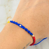 Pulsera Tricolor Bolas Estilo 6° 0.15gr / Oro Amarillo 18K *