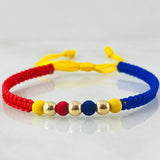 Pulsera Tricolor Bolas Estilo 3° 0.25gr / Oro Amarillo 18K *