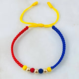 Pulsera Tricolor Bolas Estilo 3° 0.25gr / Oro Amarillo 18K *