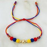 Pulsera Tricolor Bolas Estilo 7° 0.gr / Oro Amarillo 18K *