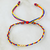Pulsera Tricolor Bolas Estilo 4° 0.2gr / Oro Amarillo 18K *