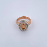 Anillo Virgen Milagrosa 7gr / T7 3/4 / Circones Blancos Dos Oros Blanco Rosa 18K $